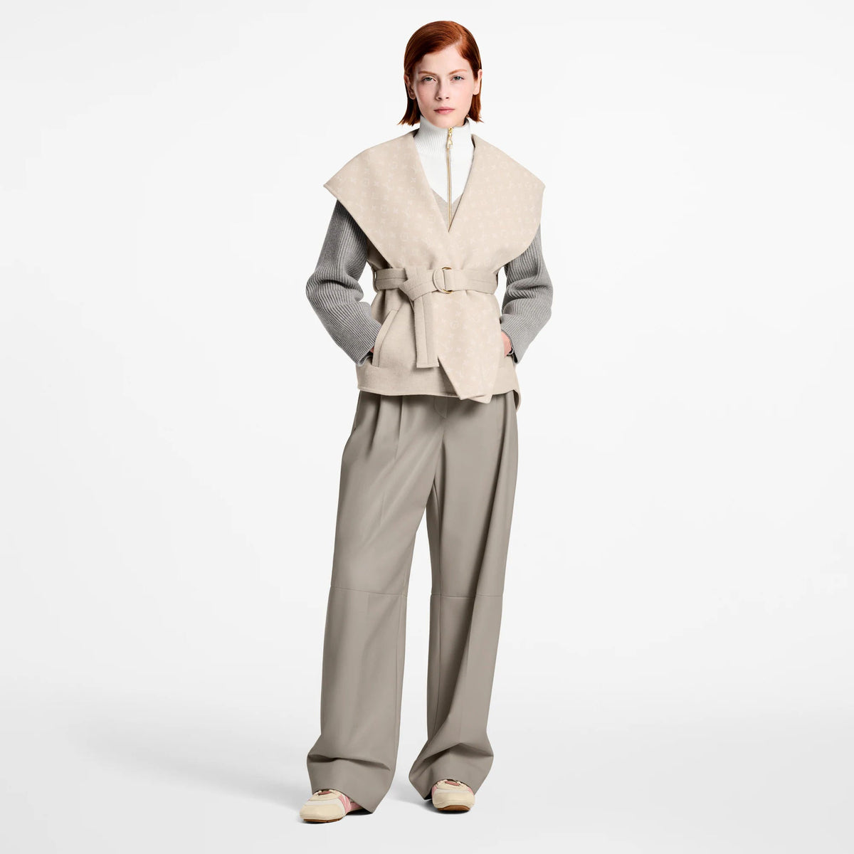 Women's Knit Sleeve Hooded Wrap Coat