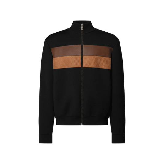 Men's Knit Blouson With Leather Bands