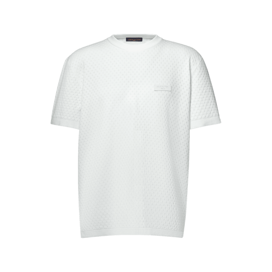 Men's Knitted Mesh Short-Sleeved Crewneck