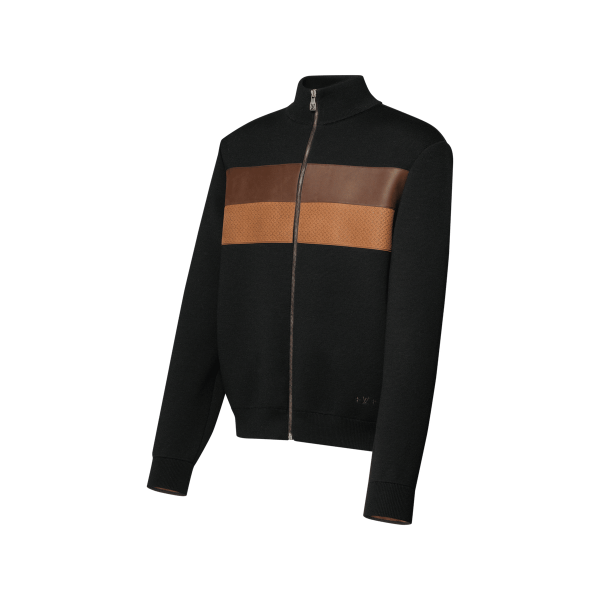 Men's Knit Blouson With Leather Bands