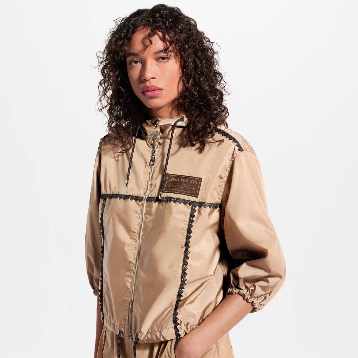 Women's Lace Trim Hooded Parka