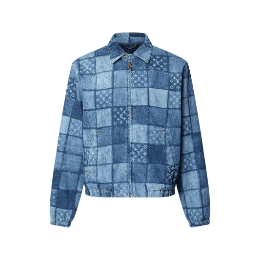 Men's Lasered Signature Patchwork Denim Blouson