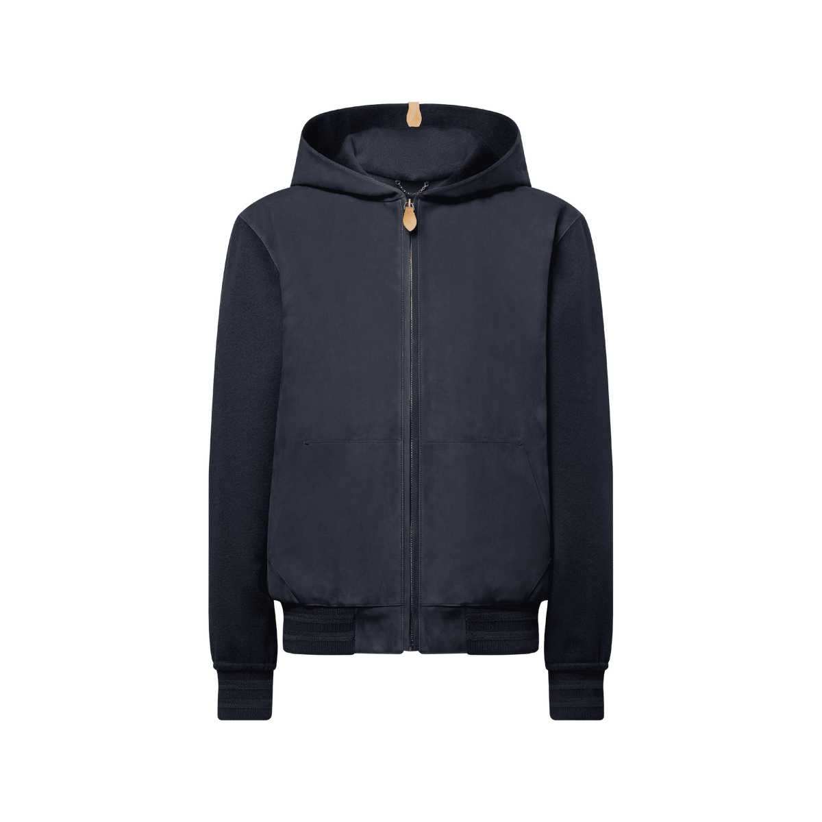 Men's Nubuck Leather Hooded Blouson