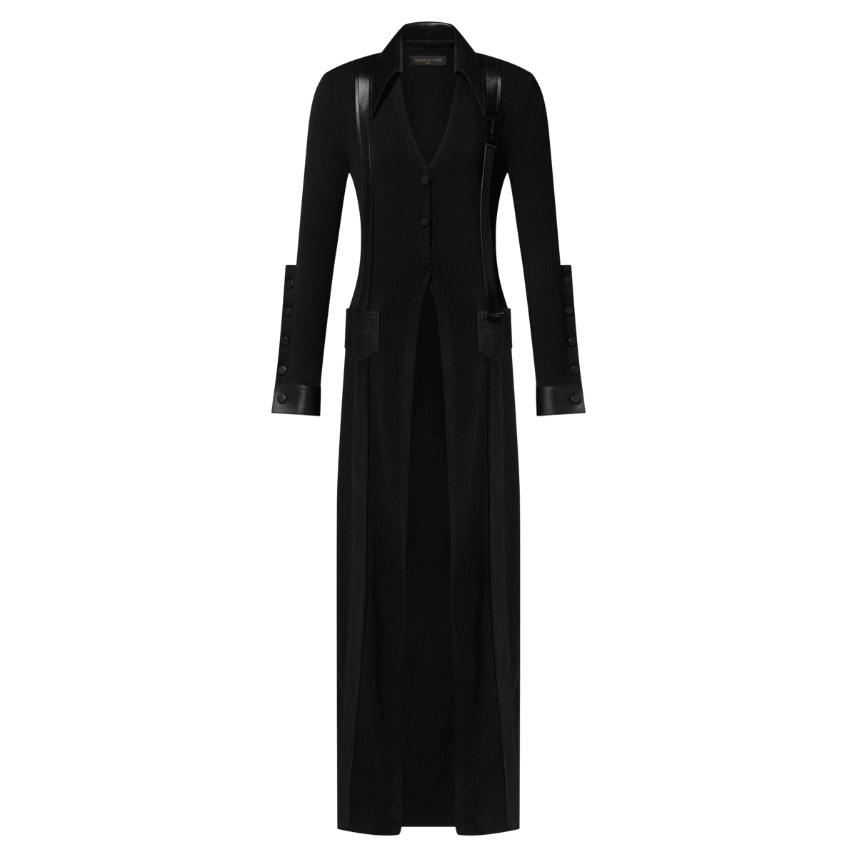 Women's Leather Accent Longline Cardigan