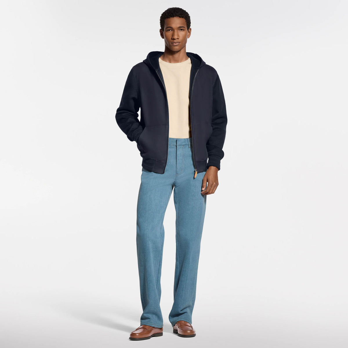 Men's Nubuck Leather Hooded Blouson