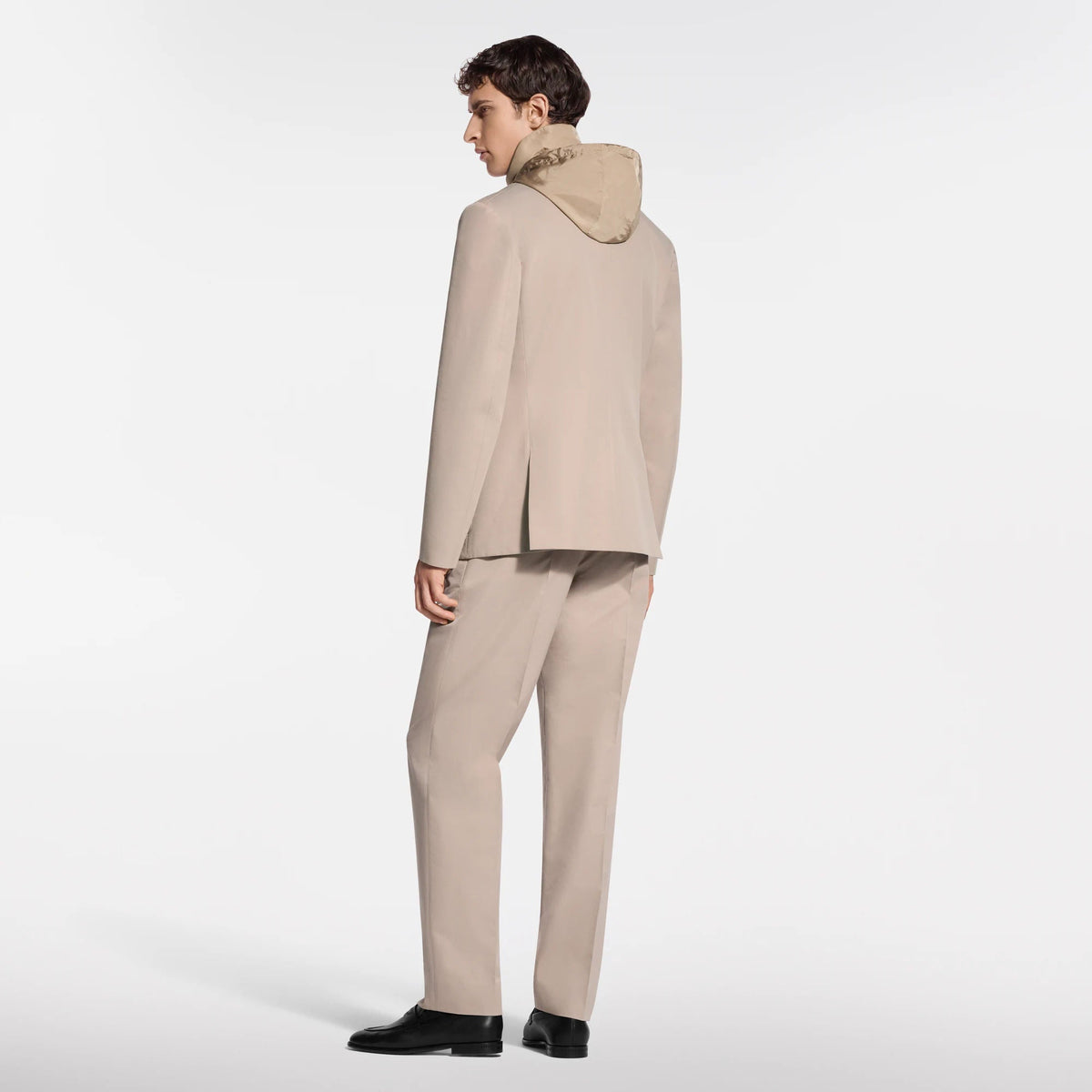 Men's Light Pleated Wool Cotton Twill Pants