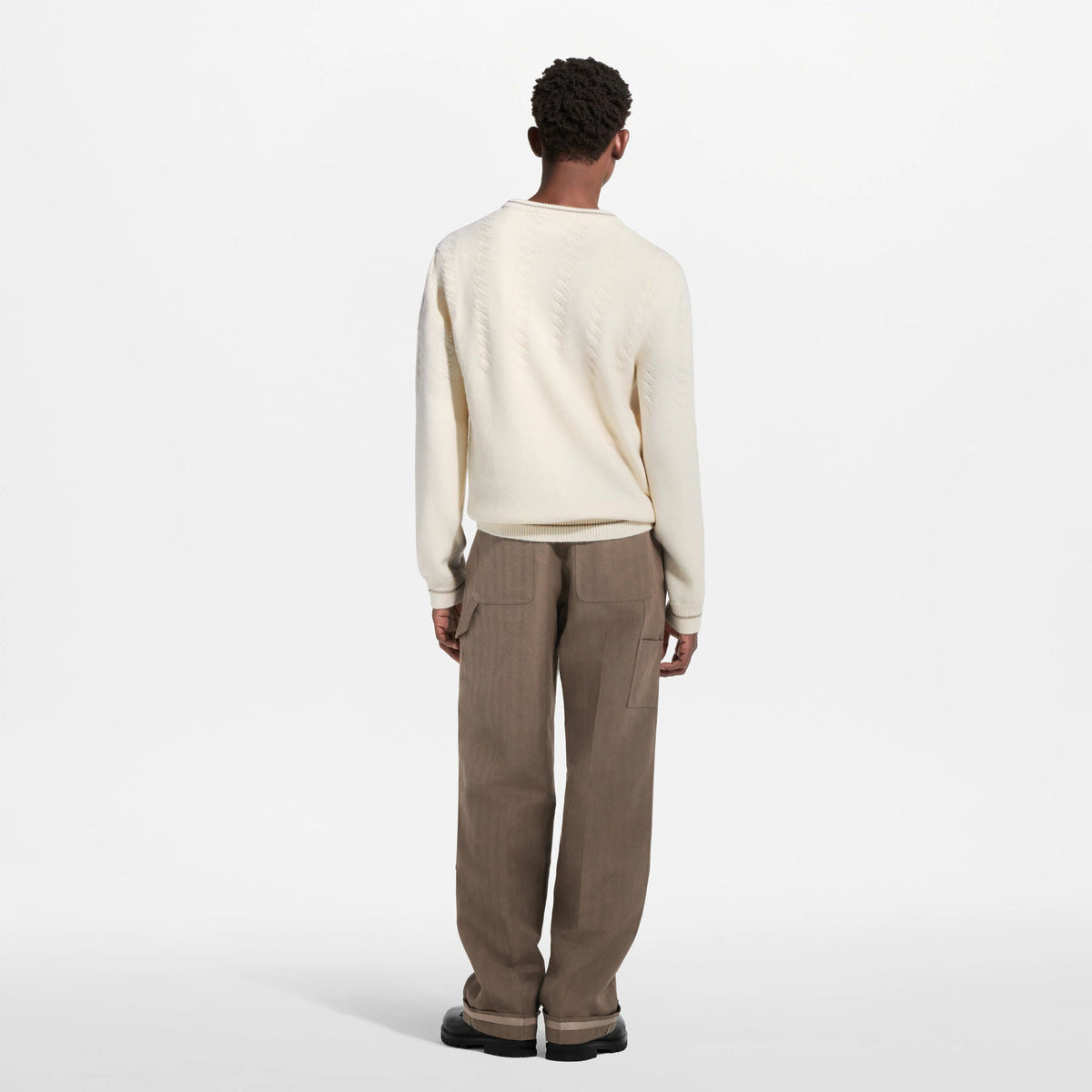 Men's Long-Sleeved Cable Knit Crewneck