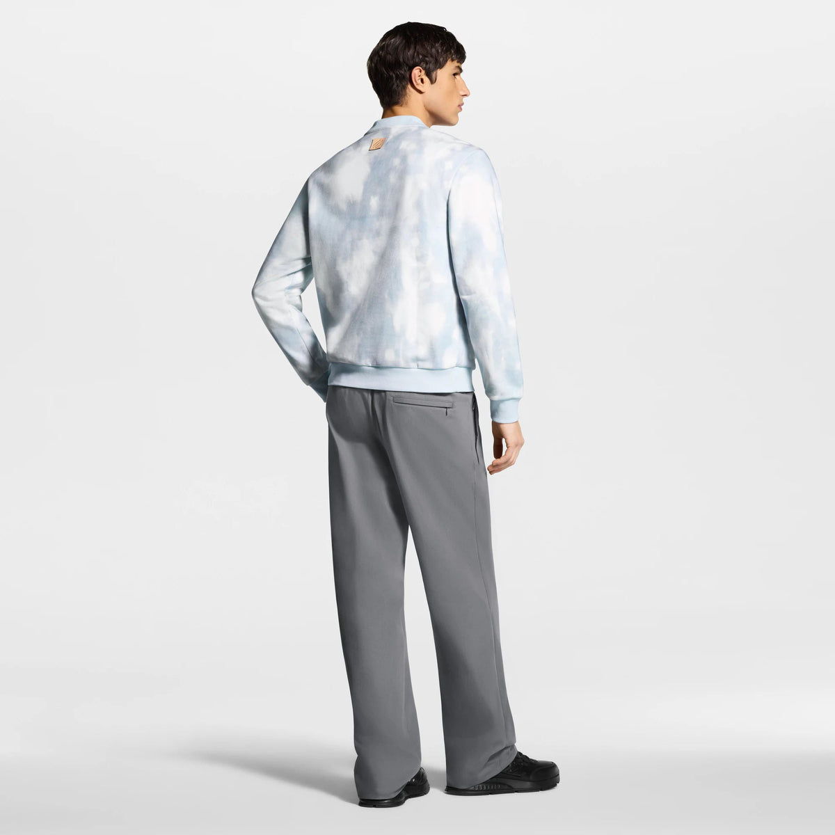 Men's Printed Long-Sleeved Cotton Crewneck