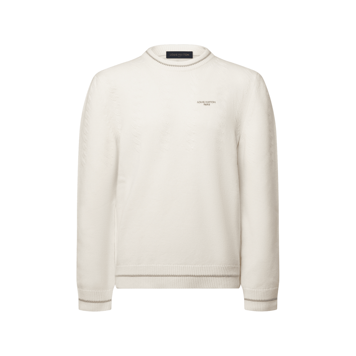 Men's Long-Sleeved Cable Knit Crewneck