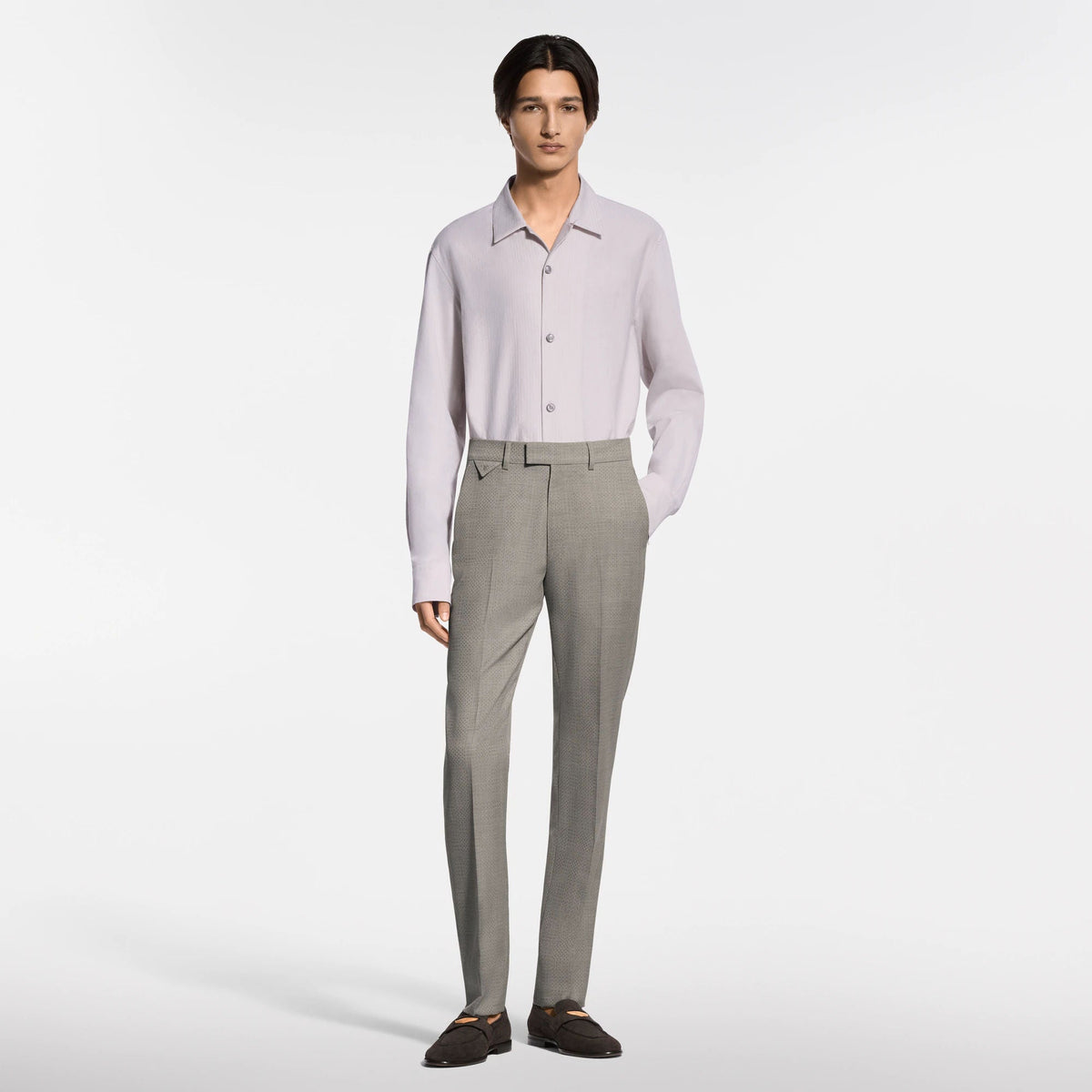 Men's Long-Sleeved Open Collar Cotton Shirt