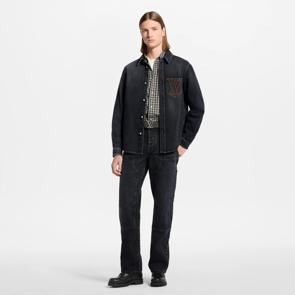 Men's Long-Sleeved Denim Shirt