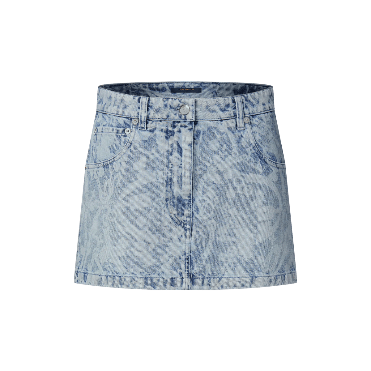 Women's Bloom Laser Print Denim Mini Skirt
