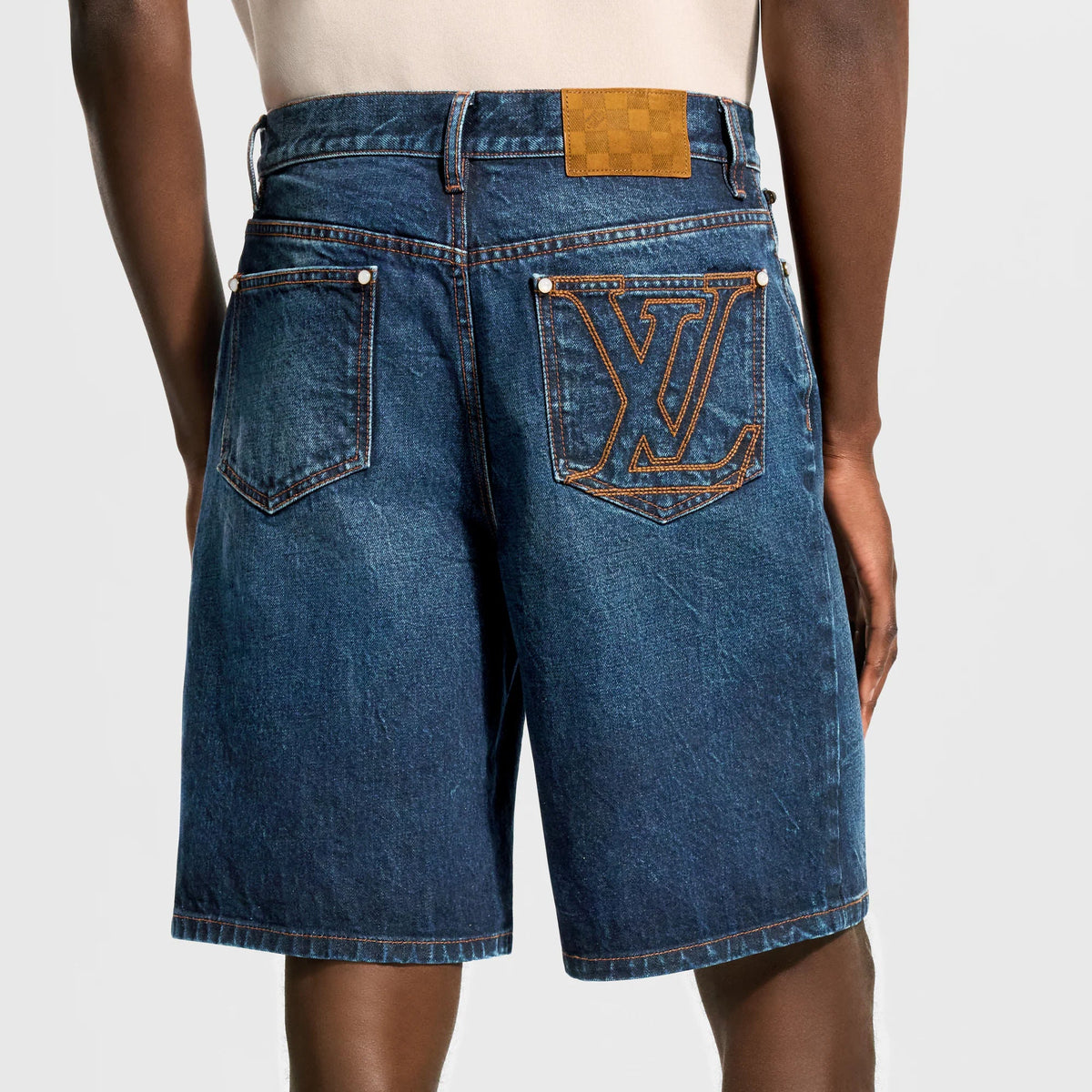 Men's Embroidered Japanese Denim Shorts