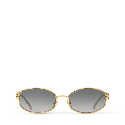 Women's Script Metal Round Sunglasses