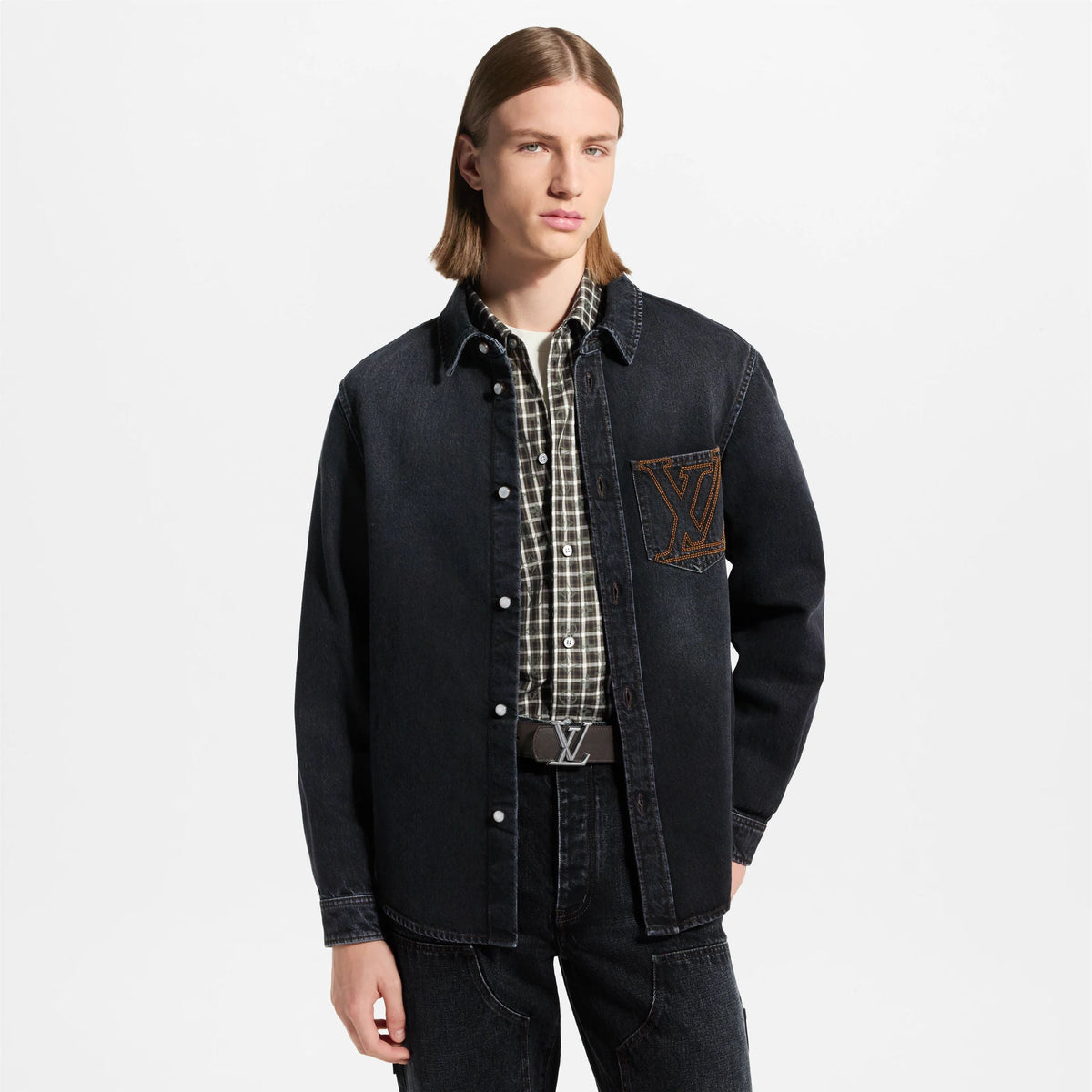Men's Long-Sleeved Denim Shirt