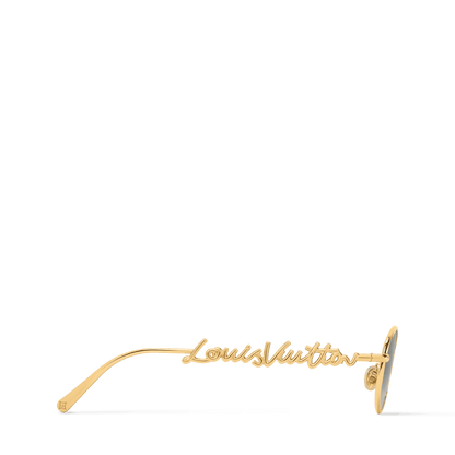 Women's Script Metal Round Sunglasses