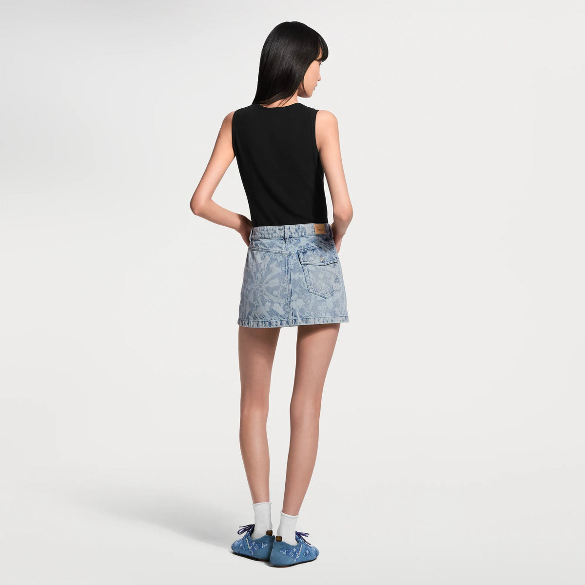 Women's Bloom Laser Print Denim Mini Skirt