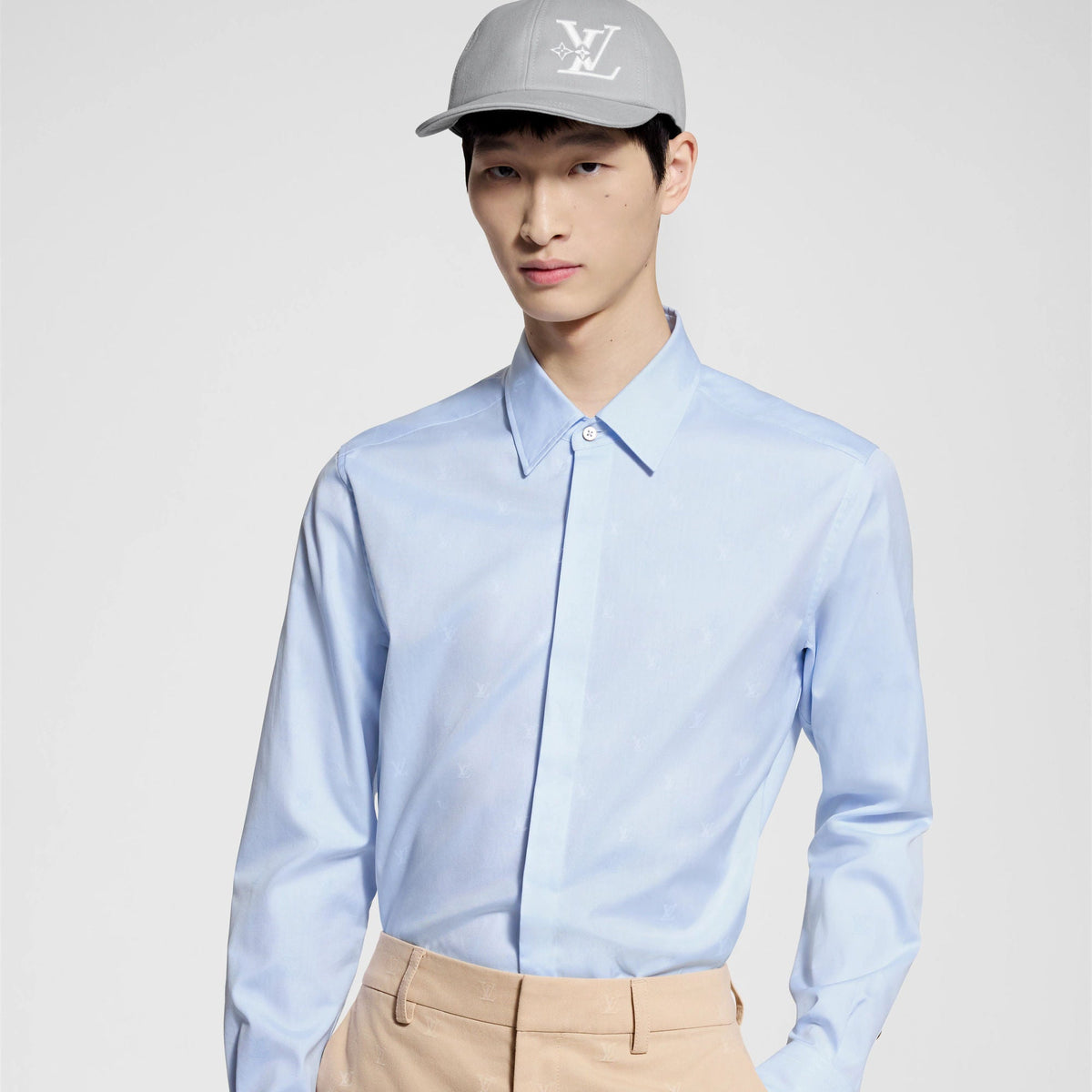 Men's Printed Cotton Long-Sleeved Oxford Shirt