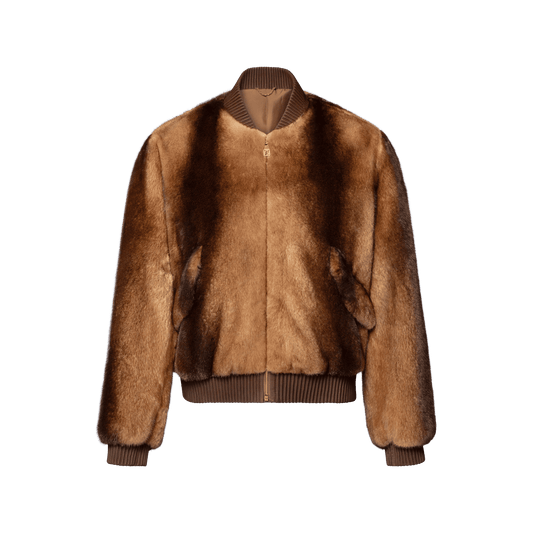 Men's Mink Zippered Bomber Jacket