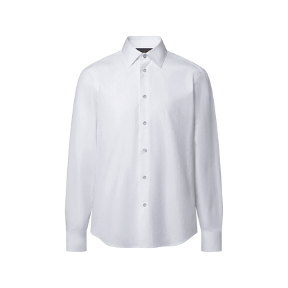 Men's Mini Monogram Long-Sleeved Cotton Poplin Shirt