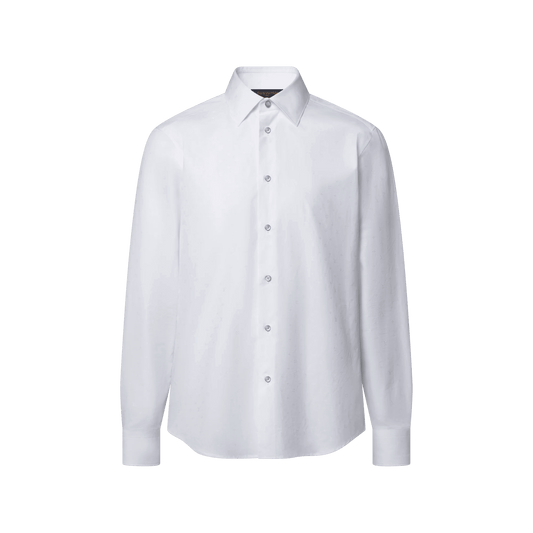 Men's Mini Monogram Long-Sleeved Cotton Poplin Shirt