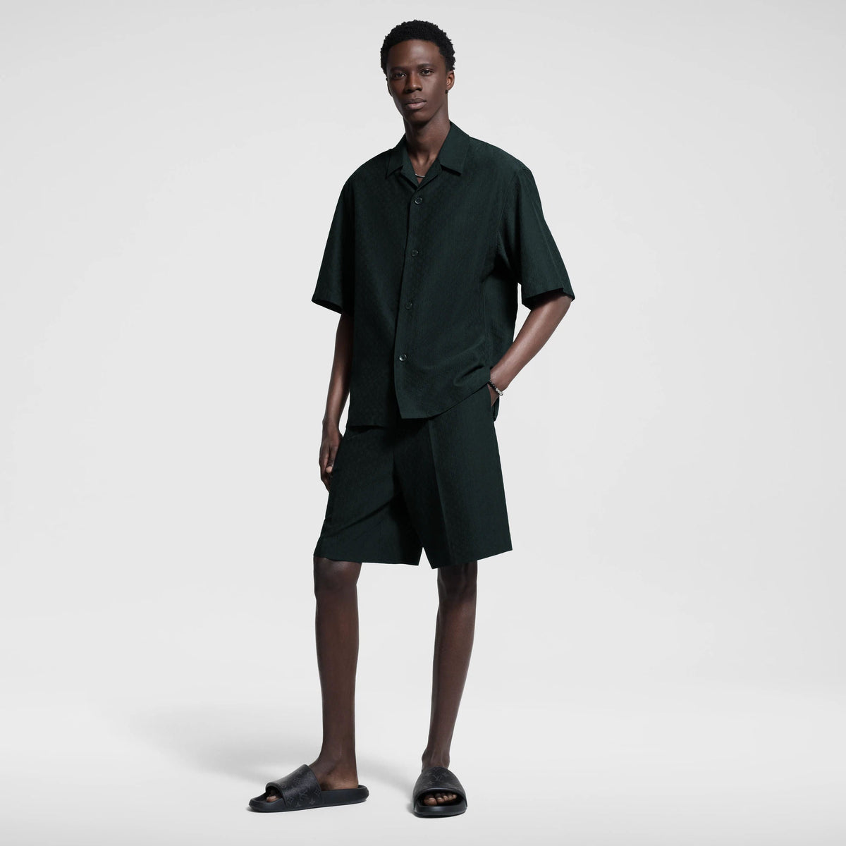Men's Mini Monogram Silk-Cotton Blend Tailored Shorts