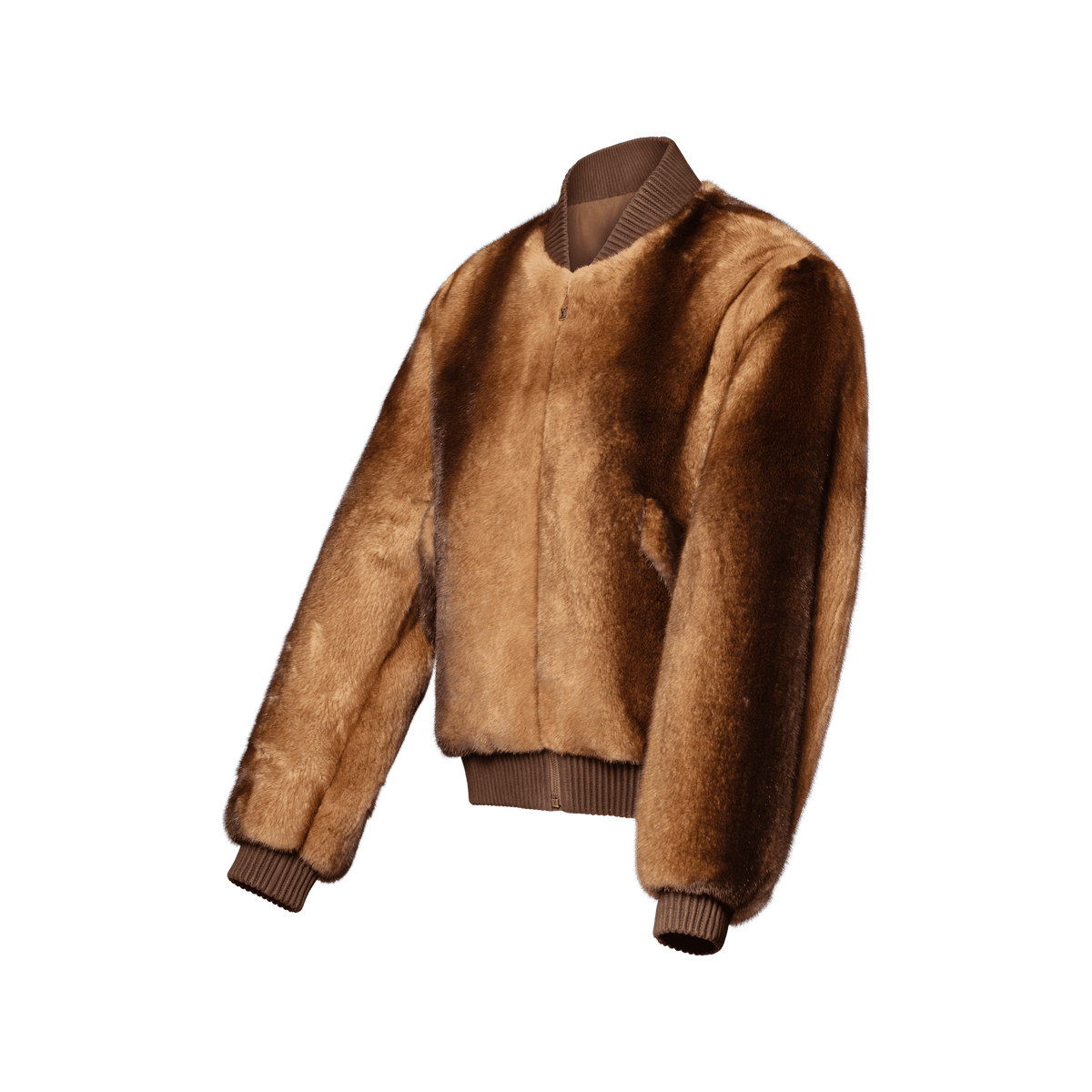 Men's Mink Zippered Bomber Jacket