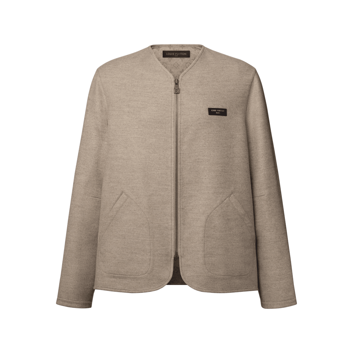 Men's Monogram Double Face Collarless Jacket
