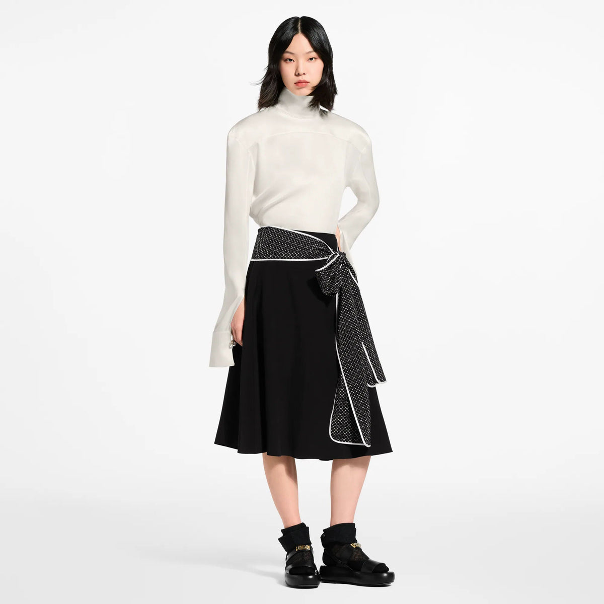Women's Monogram Scarf Silk Skirt