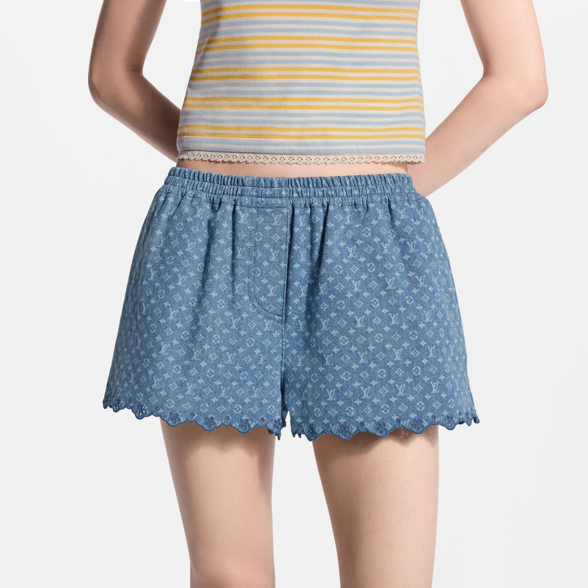 Women's Monogram Denim Mini Shorts