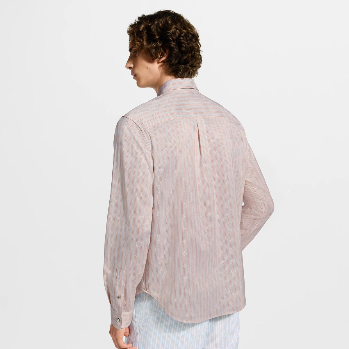 Men's Monogram Striped Long-Sleeved Shirt