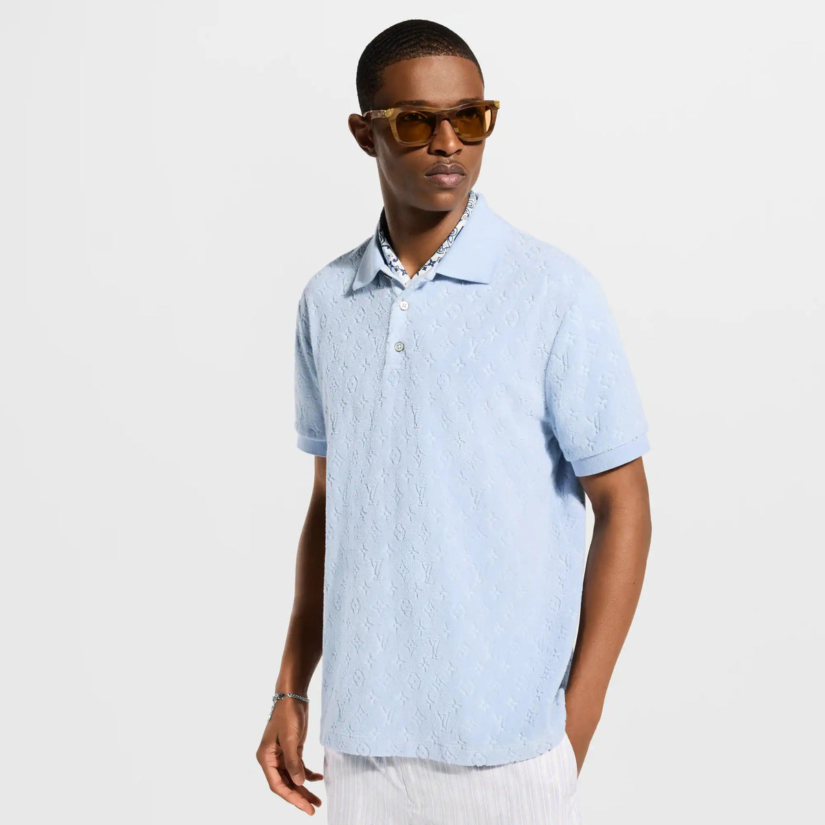Men's Monogram French Terry Polo Shirt
