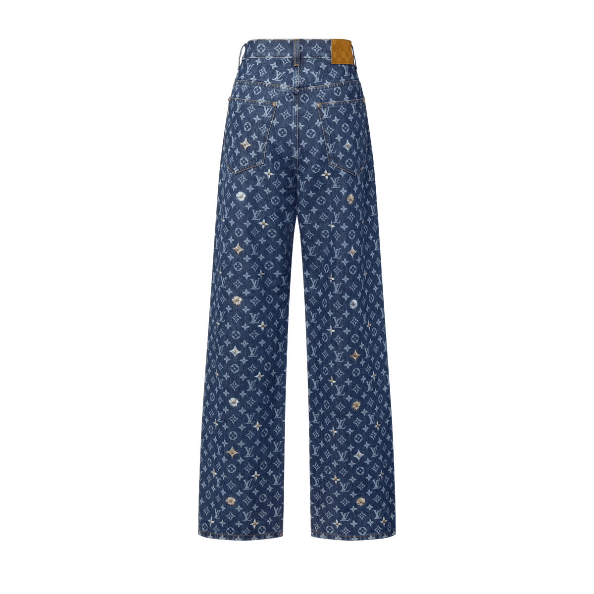 Men's Monogram Embroidered Denim Skate Pants