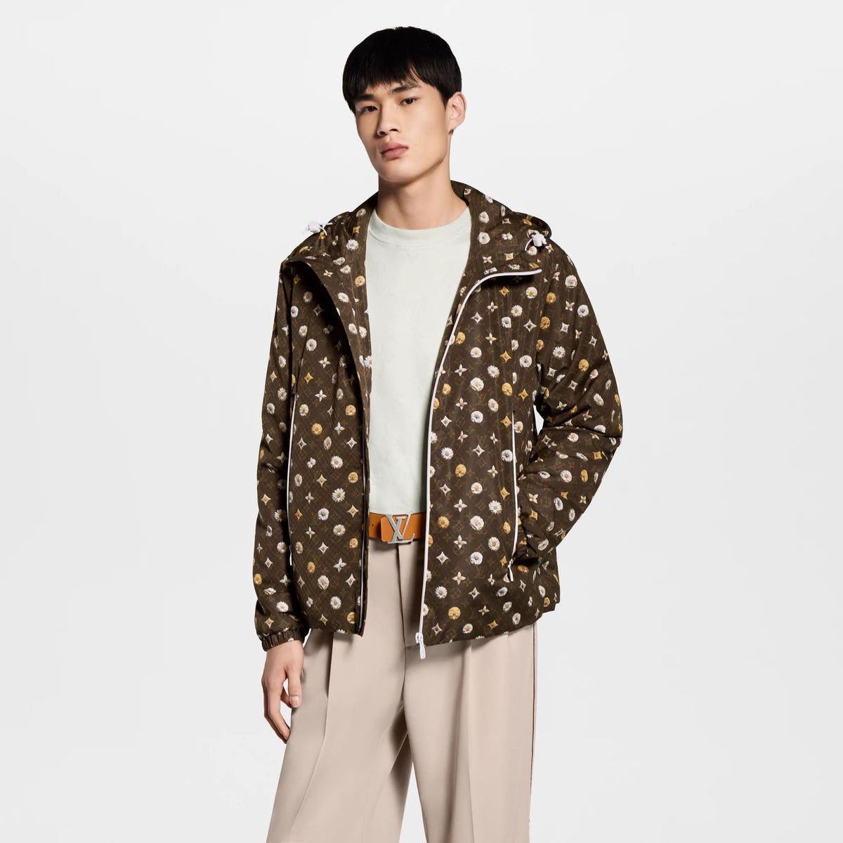 Men's Monogram Printed Nylon Windbreaker