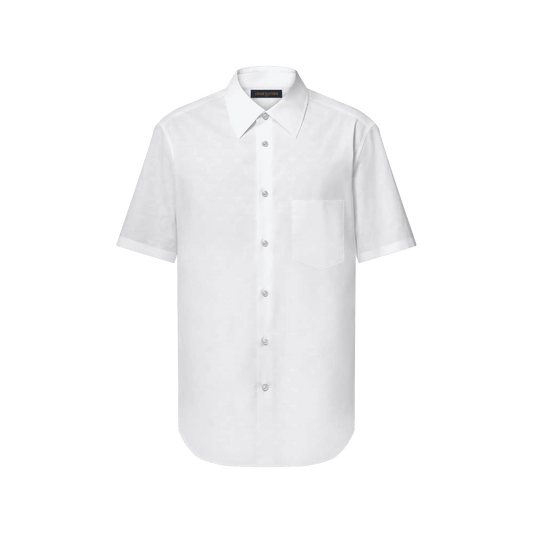 Men's Jacquard Cotton Short-Sleeved Shirt