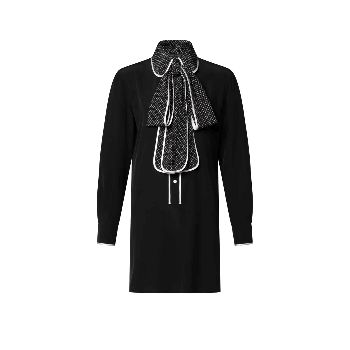 Women's Monogram Collar Silk Dress