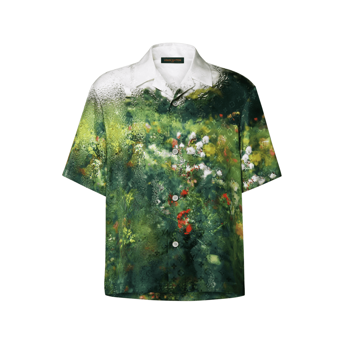 Men's Monogram Silk Short-Sleeved Shirt