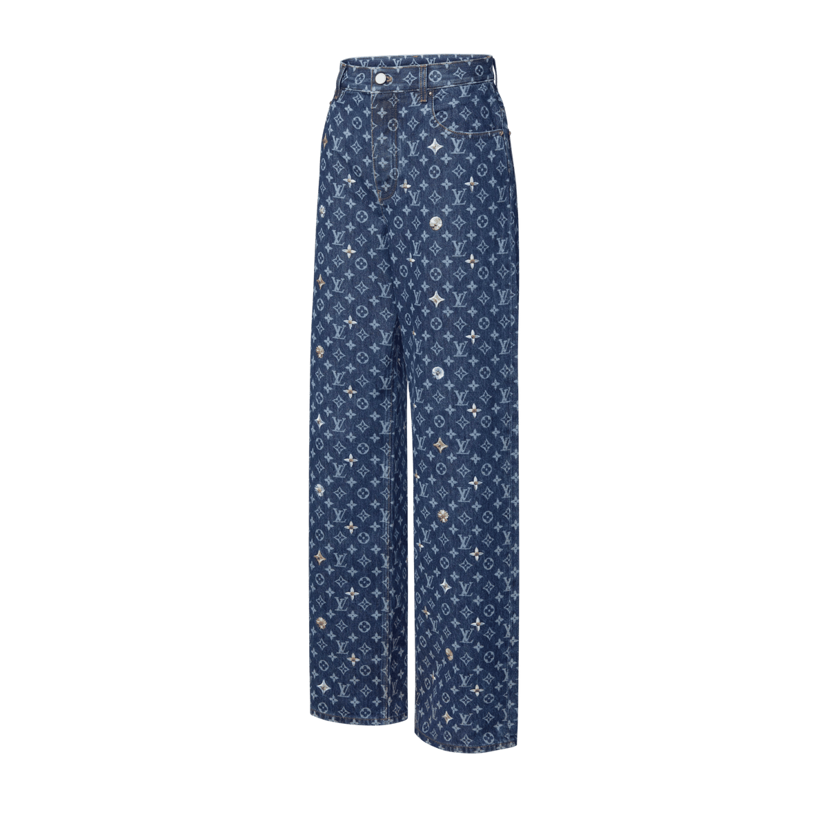 Men's Monogram Embroidered Denim Skate Pants