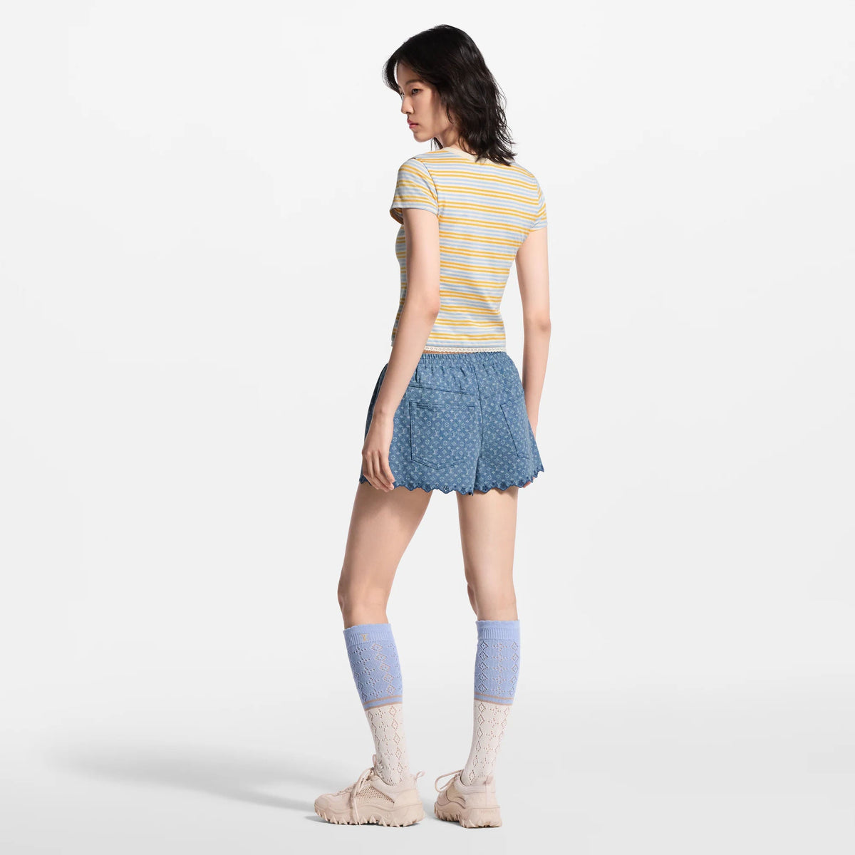 Women's Monogram Denim Mini Shorts