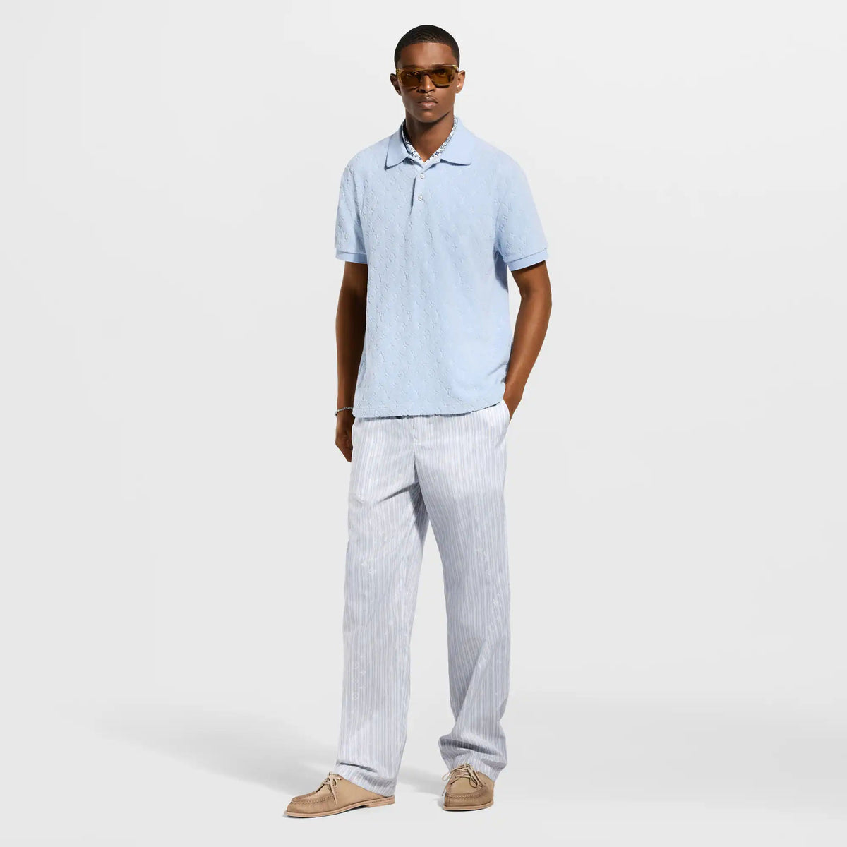 Men's Monogram French Terry Polo Shirt