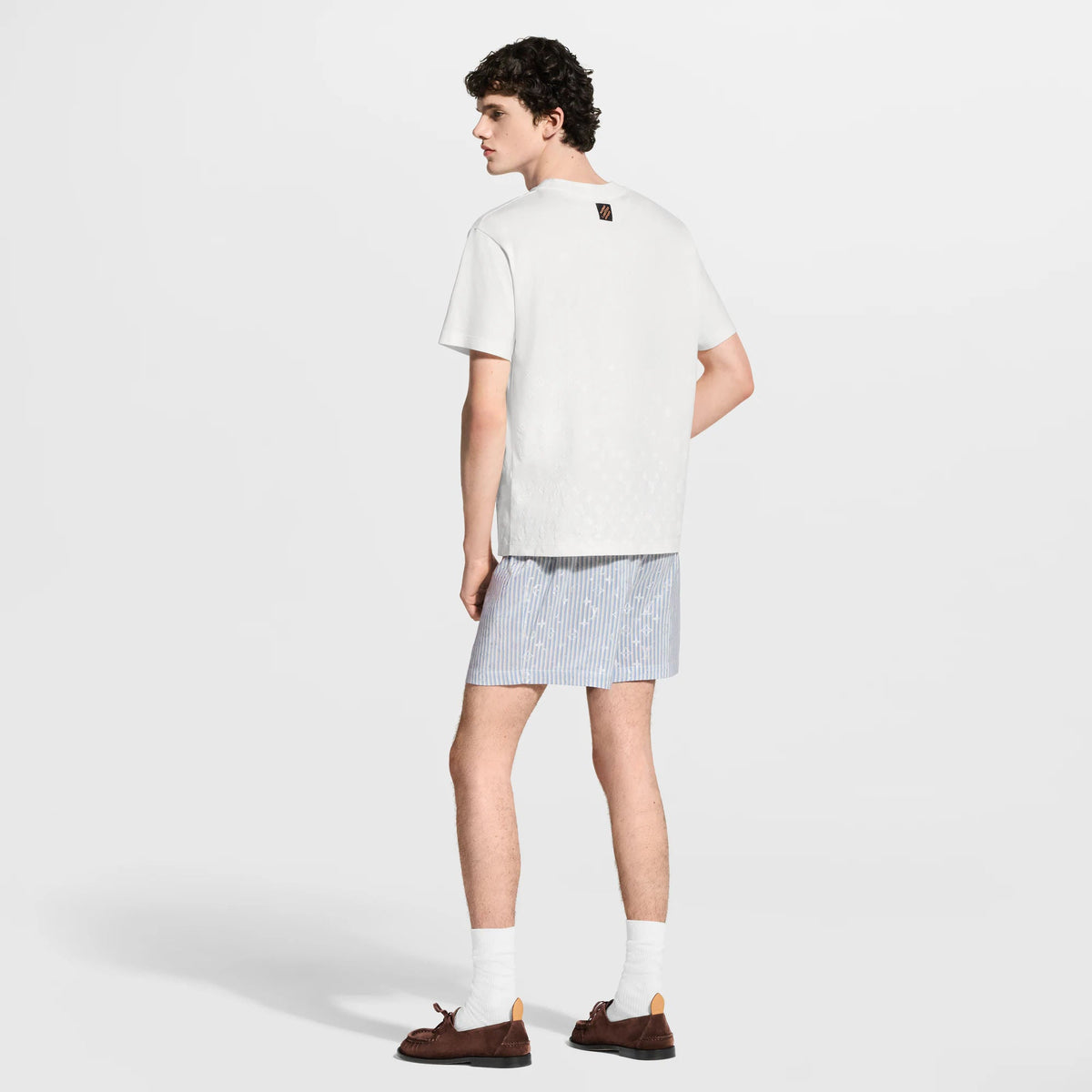 Men's Monogram Striped Silk Boxer Shorts