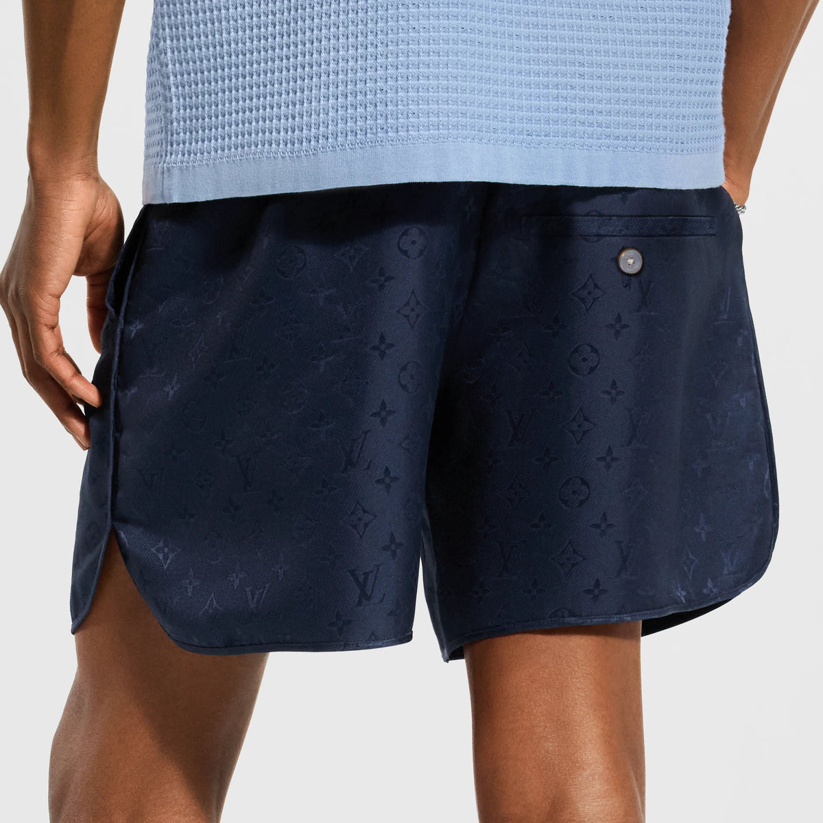Men's Monogram Jacquard Silk Sporty Shorts