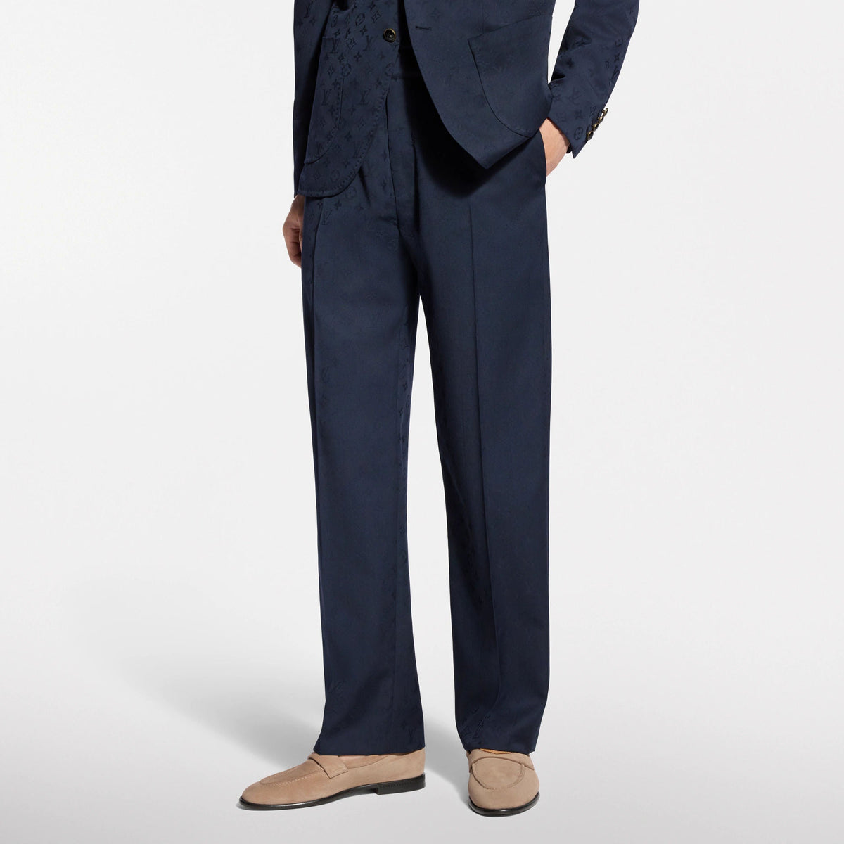 Men's Monogram Wool Drawstring Pants