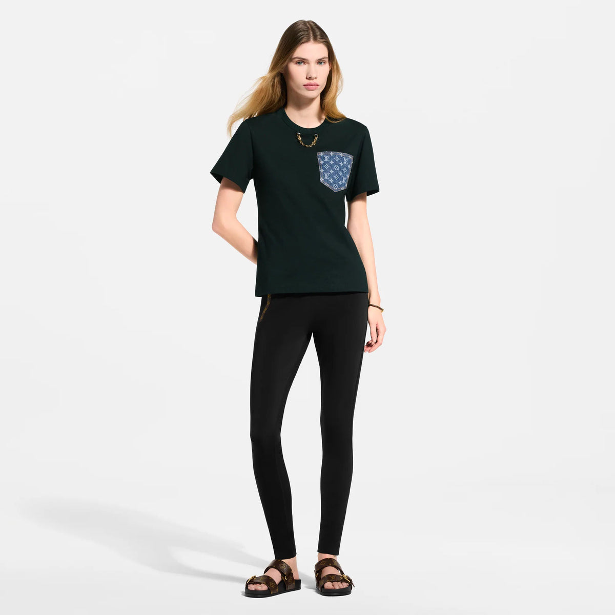 Women's Monogram Denim Pocket T-Shirt