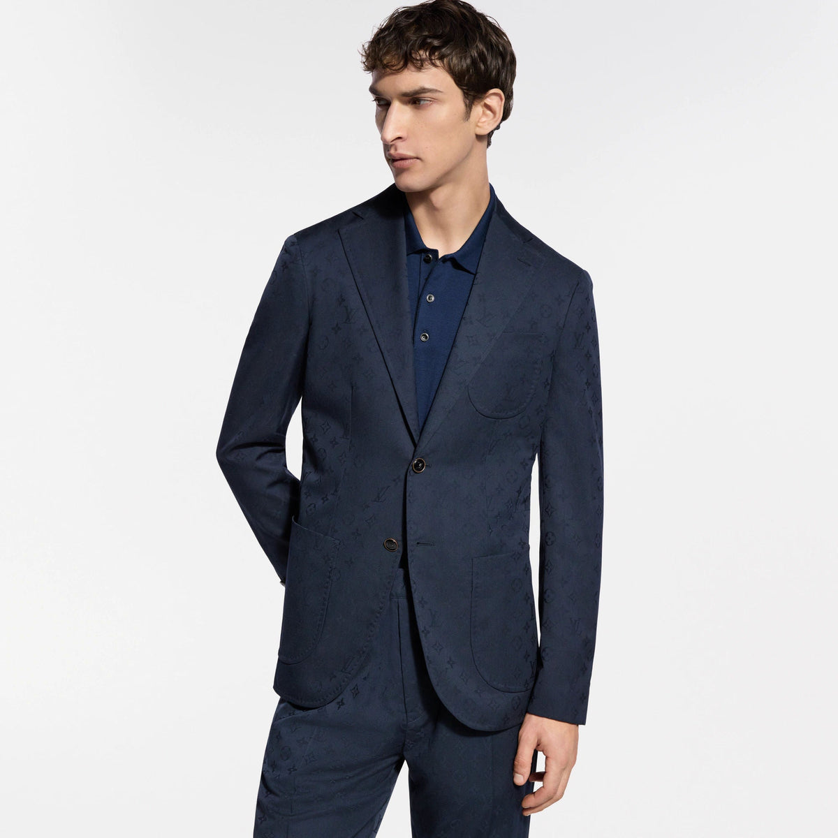 Men's Monogram Jacquard Wool Napolitana Jacket