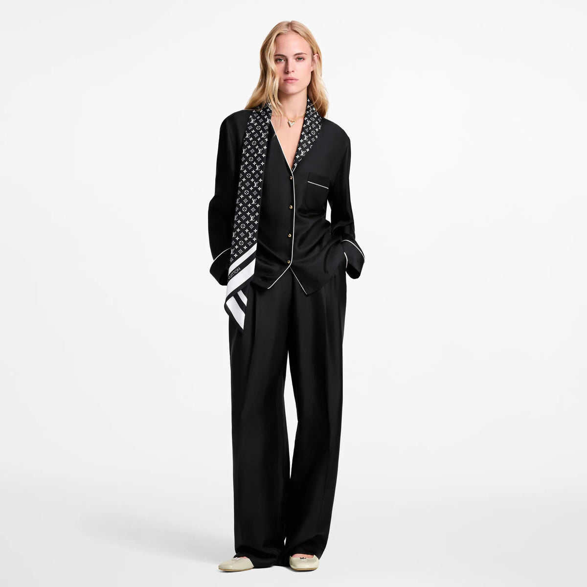 Women's Monogram Scarf Pajama Top