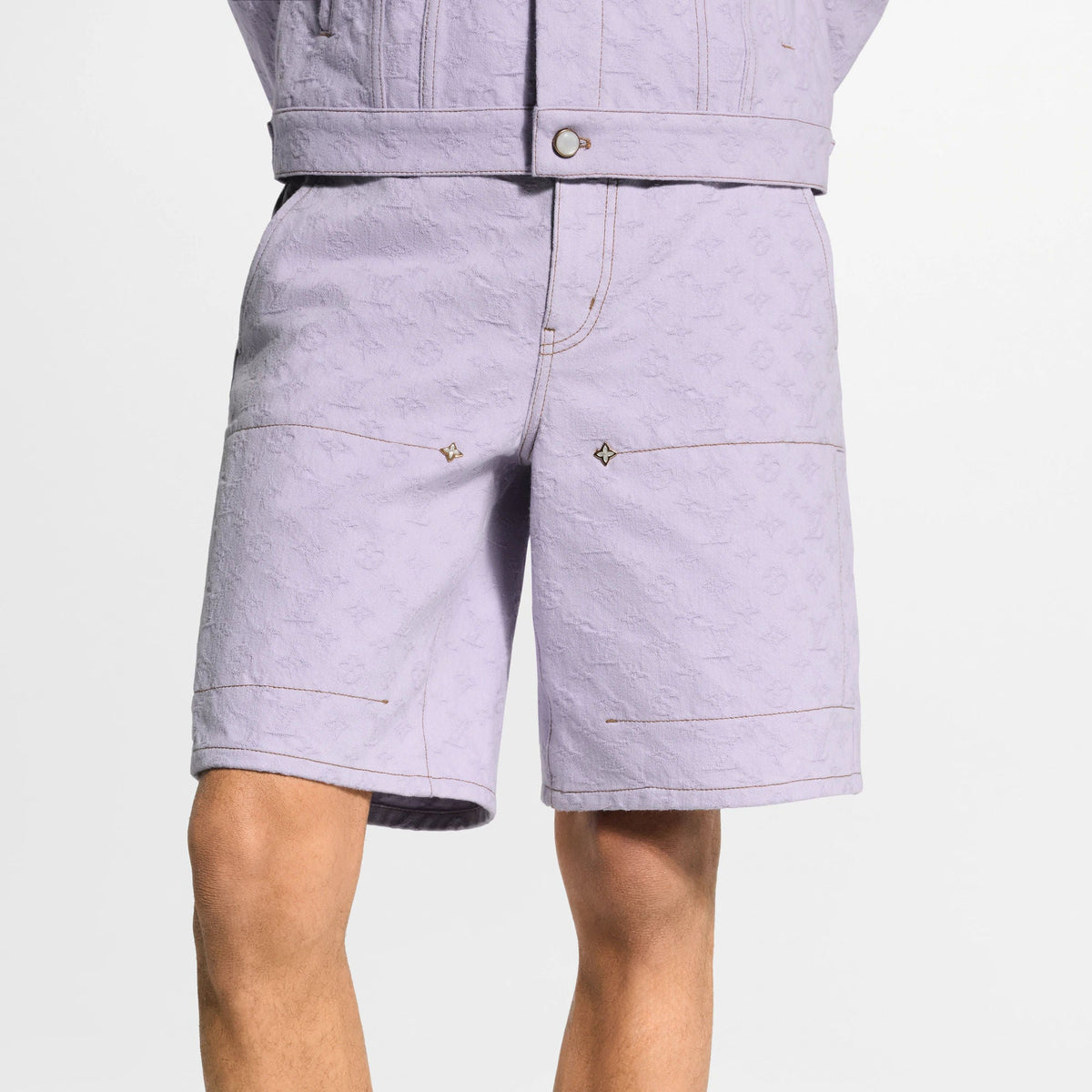 Men's Monogram Jacquard Denim Workwear Shorts
