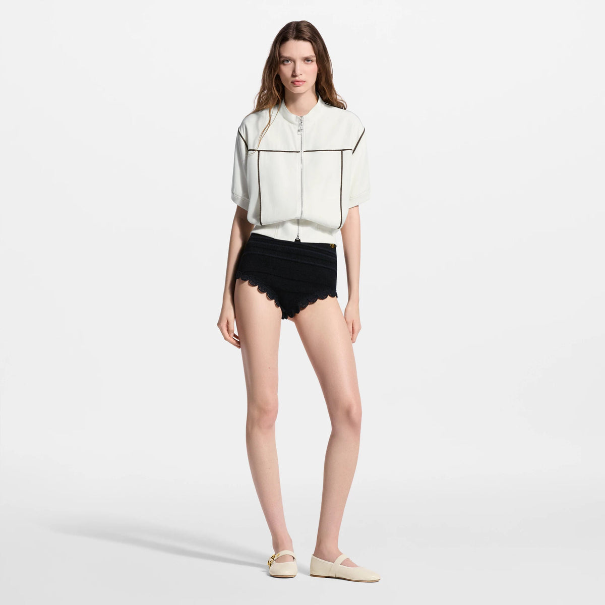 Women's Monogram Accent Short-Sleeved Bomber Jacket