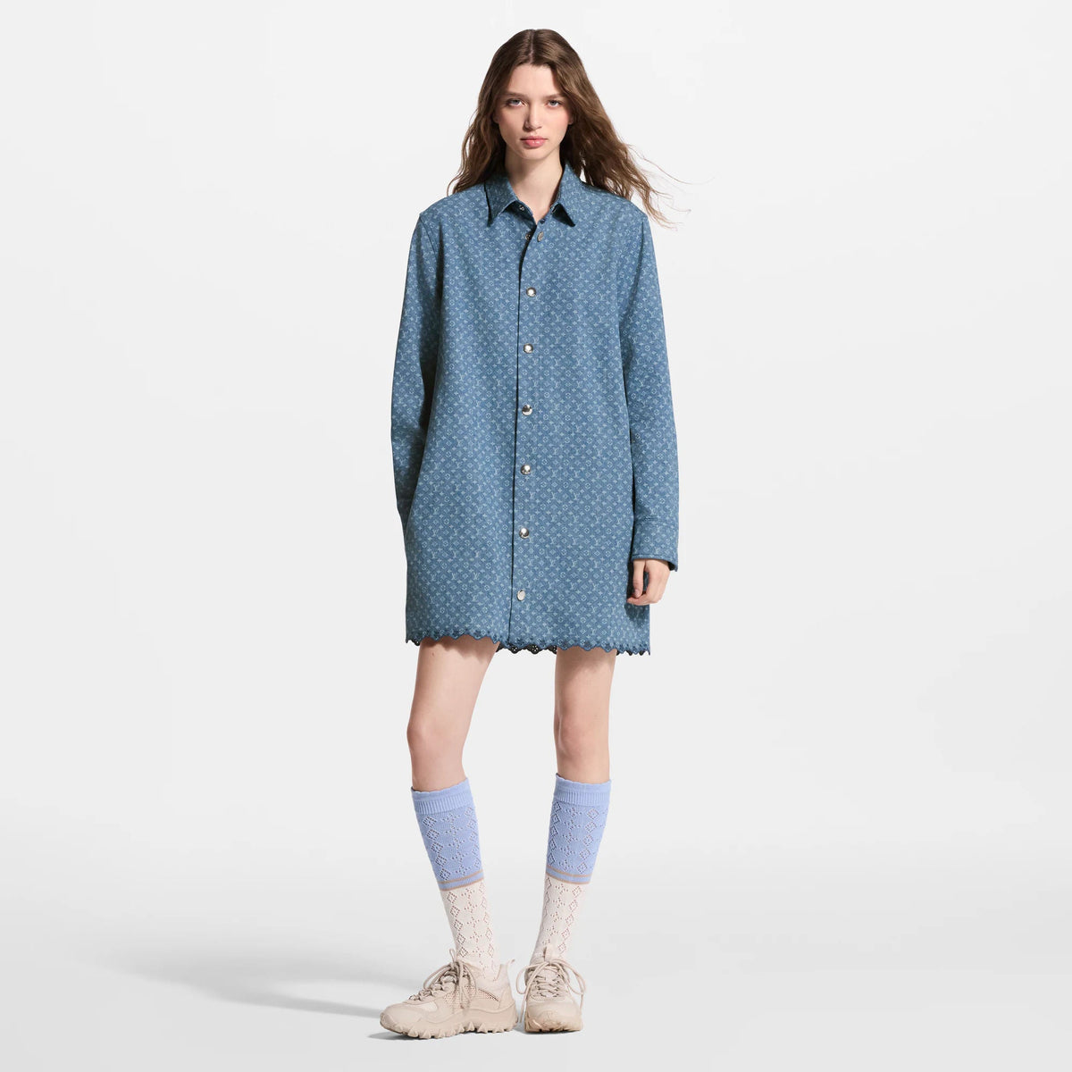Women's Monogram Denim Shirt Dress