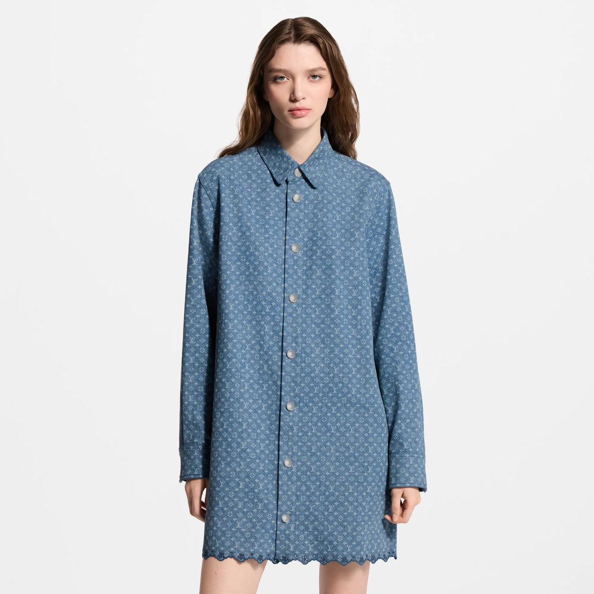 Women's Monogram Denim Shirt Dress